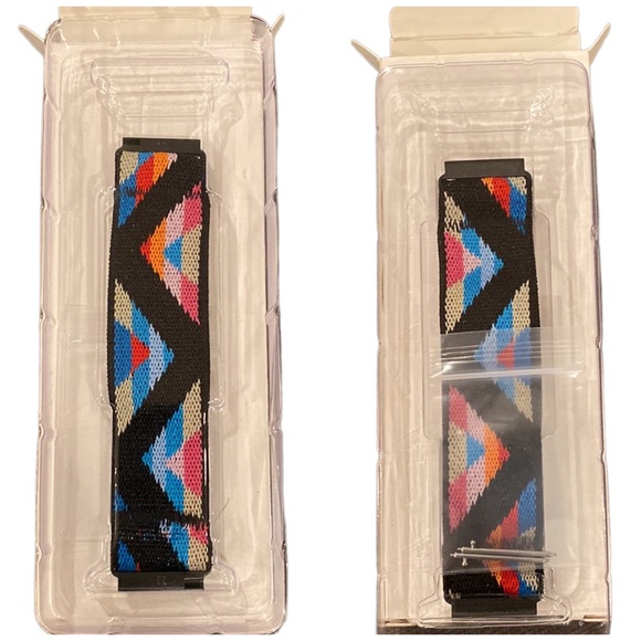 Fitbit Versa 2 Versa Lite Soft Nylon Fabric Multicolor Chevron Embroidered Band - Picture 2 of 10
